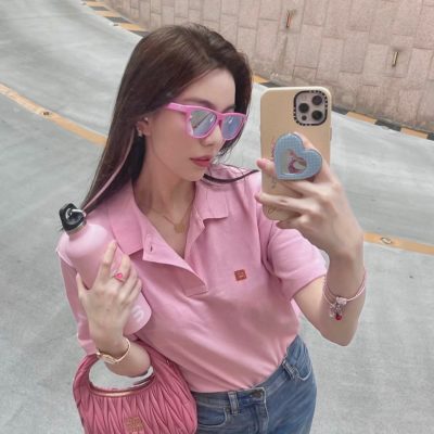 Premium Quality Acne Studios Short Sleeves Green Cotton Breathable Luxury