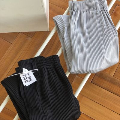 Best Selling Issey Miyake Trousers Black Polyester Collection