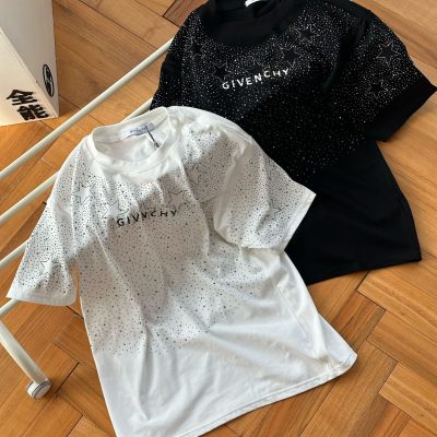High Quality Givenchy Short Sleeves Black Cotton Style