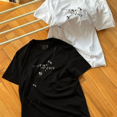 Premium Quality Givenchy Short Sleeves Black Cotton Print Luxury