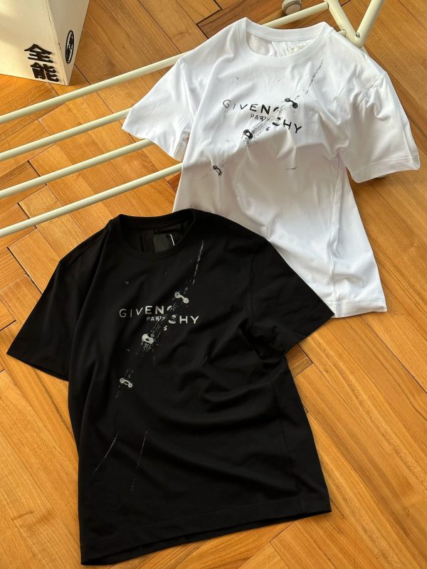 Premium Quality Givenchy Short Sleeves Black Cotton Print Luxury
