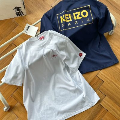 Best Selling Kenzo Short Sleeves Navy Logo Style