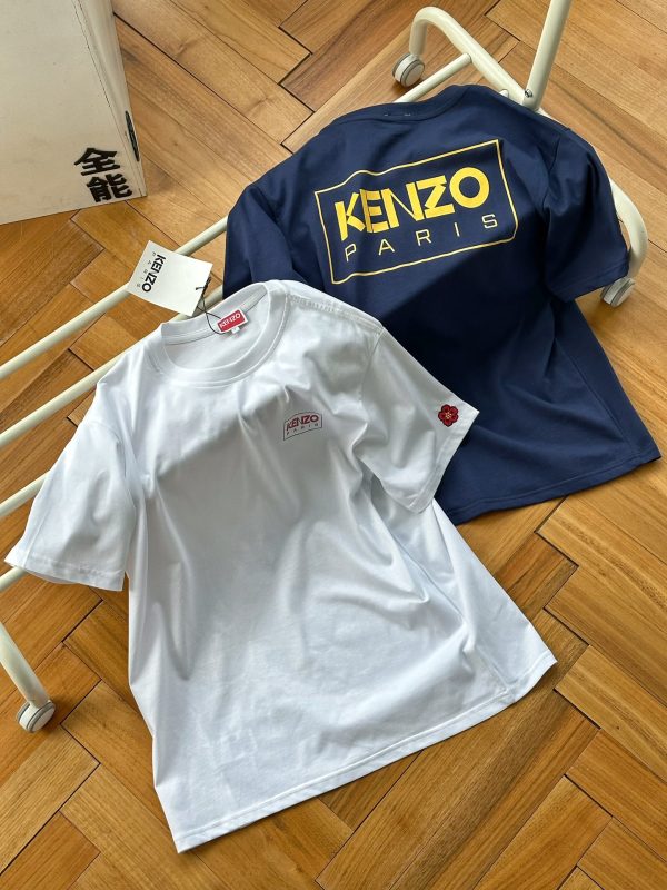 Best Selling Kenzo Short Sleeves Navy Logo Style