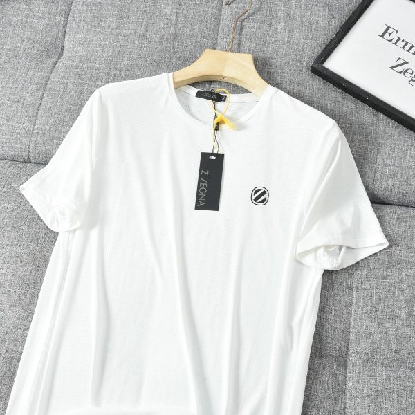 Premium Zegna Short Sleeves Blue Sporty Luxury