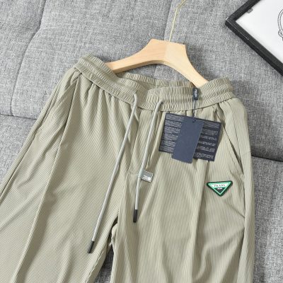 Best Selling Prada Shorts Green Leather Casual Collection