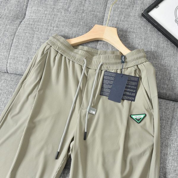Best Selling Prada Shorts Green Leather Casual Collection