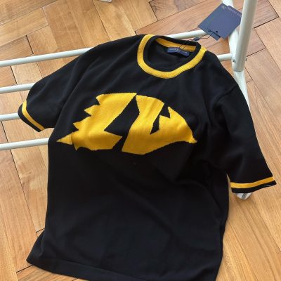Premium Quality Louis Vuitton Short Sleeves Yellow Knit Logo Style