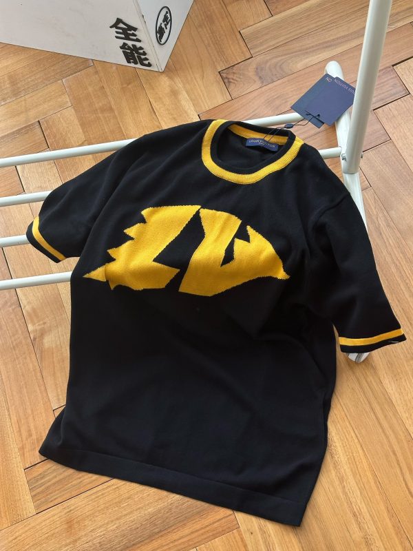 Premium Quality Louis Vuitton Short Sleeves Yellow Knit Logo Style