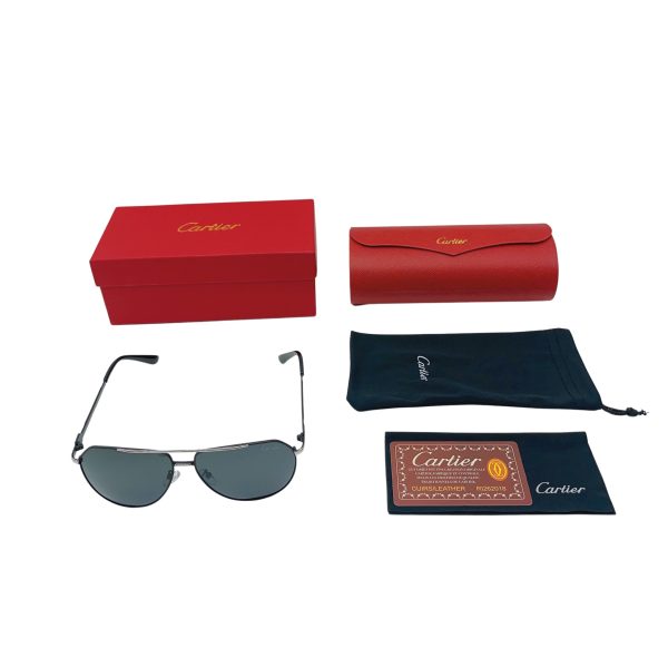 Premium Quality Cartier Sunglasses Silver Luxury