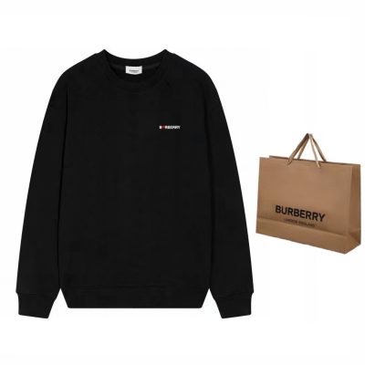 High Quality Burberry Sweatshirts Black Print Luxury
