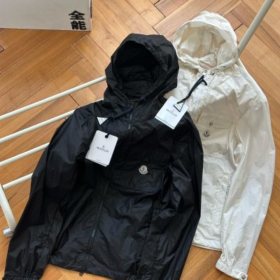 Premium Moncler Coat Black Nylon Solid Collection