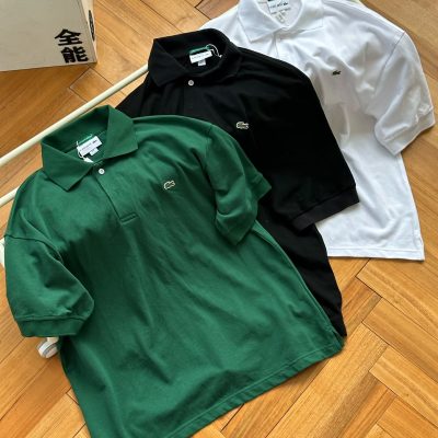 Luxury Lacoste Short-Sleeved Green Cotton Collection