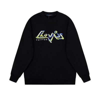 Premium Louis Vuitton Hoodie Black Washed Luxury