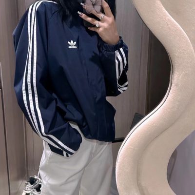High Quality Adidas Jackets Navy Stripe Collection