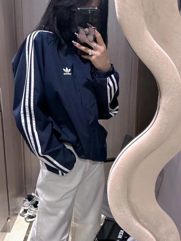 High Quality Adidas Jackets Navy Stripe Collection