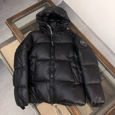 Premium Canada Goose Down Jackets White Nylon Embroidered Style