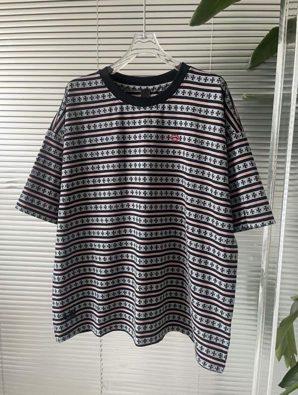 Best Selling Chrome Hearts Short Sleeves Black Knit Striped Luxury