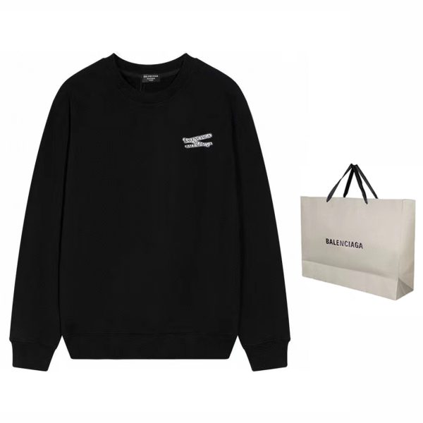 High Quality Balenciaga Sweatshirts Black Logo Luxury