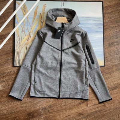 High Quality Nike Coat Gray Fleece Style