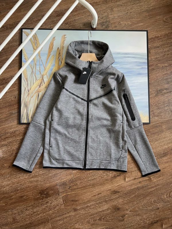 High Quality Nike Coat Gray Fleece Style