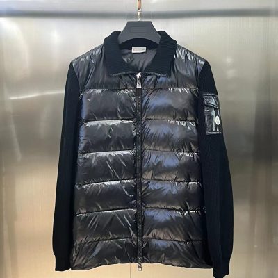 Premium Quality Moncler Long Sleeves Black Knit Solid Luxury