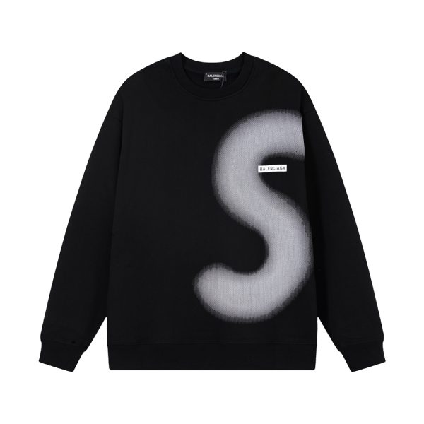 Luxury Balenciaga Sweatshirts Black Print Luxury