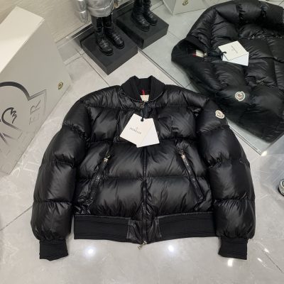 Premium Moncler Coats White Knit Sporty Style