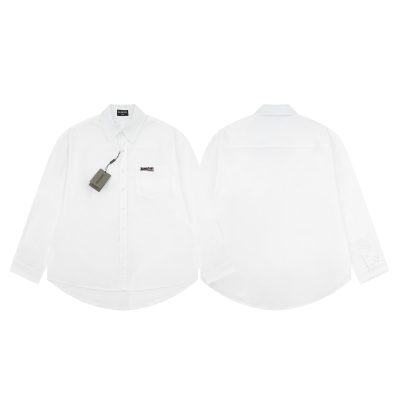 Premium Balenciaga Long Sleeves White Cotton Classic Luxury