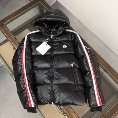 High Quality Moncler Down Jacket Black Nylon Logo Luxury
