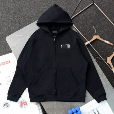 Luxury Balenciaga Jackets Black Cotton Embroidery Collection