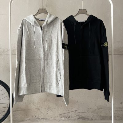 Premium Quality Stone Island Sweatshirts Gray Cotton Classic Collection