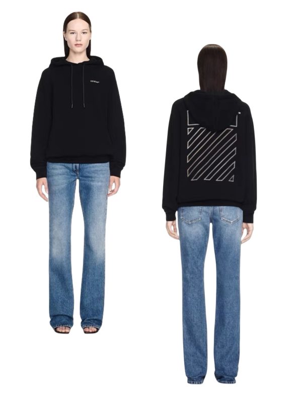 High Quality Off-White Sweatshirts White Cotton Embroidered Style