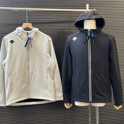 Luxury Descente Coats Black Fleece Logo Style