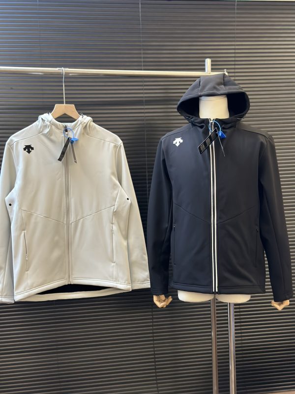 Luxury Descente Coats Black Fleece Logo Style