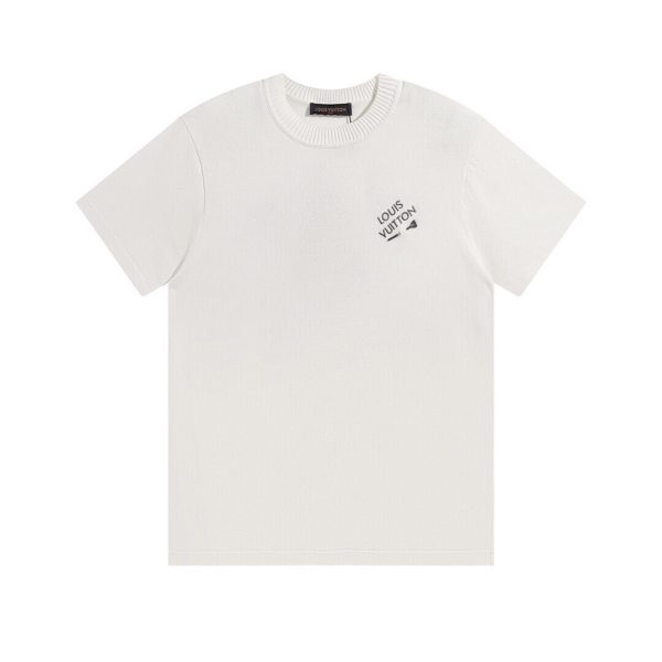 Premium Quality Louis Vuitton Short Sleeves Black Knit Logo Style
