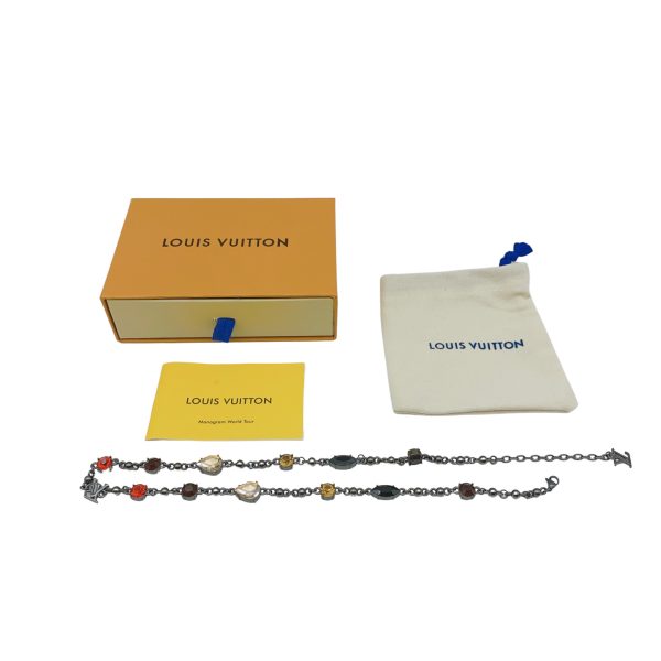 Premium Louis Vuitton Necklaces Grey Logo Style