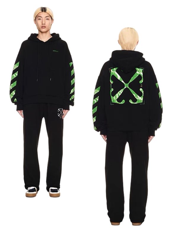 High Quality Off-White Sweatshirts White Cotton Embroidered Luxury