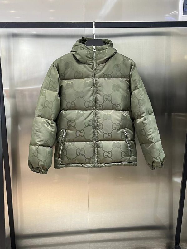 Luxury Gucci Down Jackets Black Nylon Logo Luxury