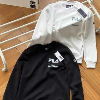 Luxury Fila Sweatshirts Black Cotton Logo Collection
