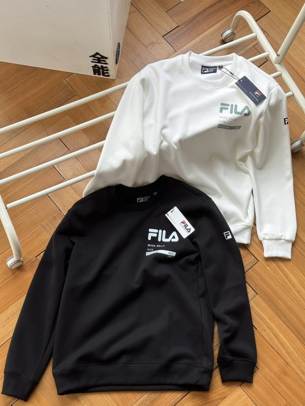 Luxury Fila Sweatshirts Black Cotton Logo Collection