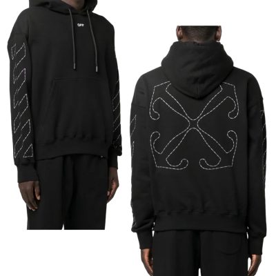 Premium Quality Off-White Sweatshirts White Cotton Embroidered Collection