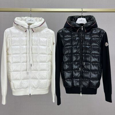 Best Selling Moncler Coats Black Wool Patchwork Style