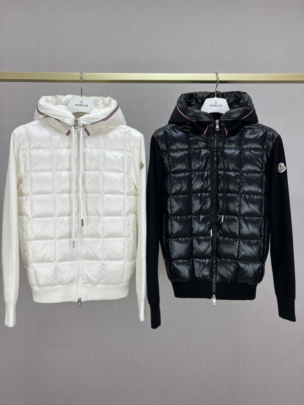 Best Selling Moncler Coats Black Wool Patchwork Style