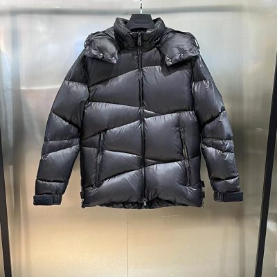 Premium Quality Moncler Down Jackets Black Polyester Logo Collection