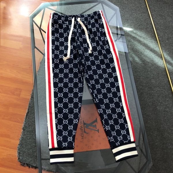 High Quality Gucci Sweatpants Blue Cotton Casual Luxury
