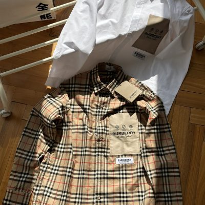 Best Selling Burberry Long Sleeves Khaki Plaid Collection