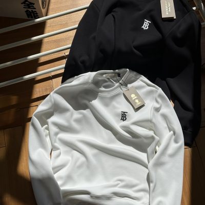 Best Selling Burberry Sweatshirts Black Cotton Logo Style