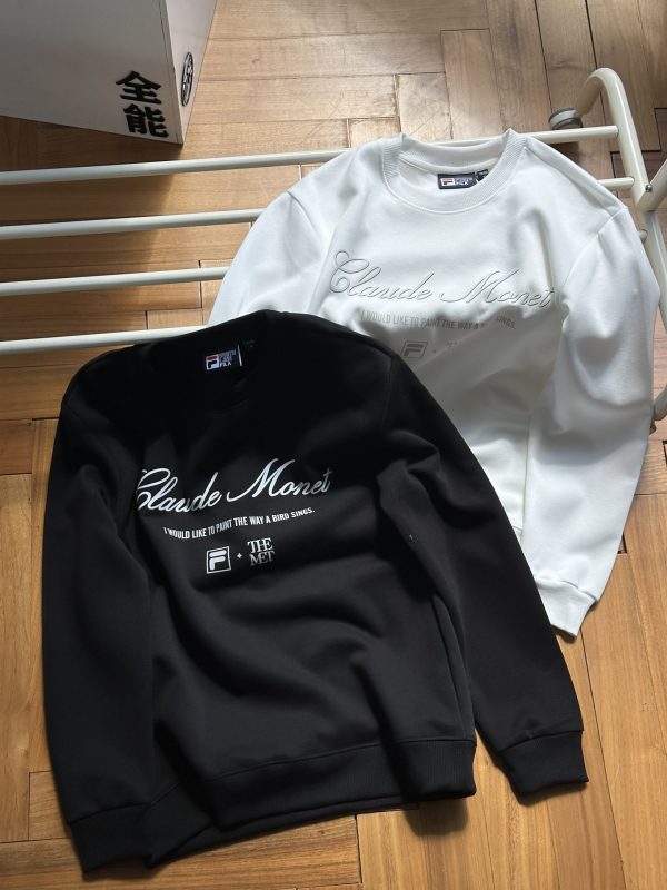 Premium Quality Fila Sweatshirts Black Cotton Print Luxury