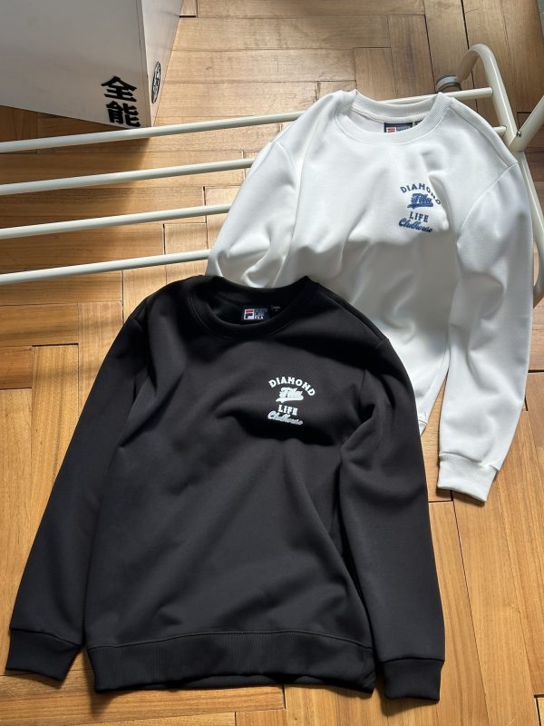 Best Selling Fila Sweatshirts Black Cotton Logo Collection