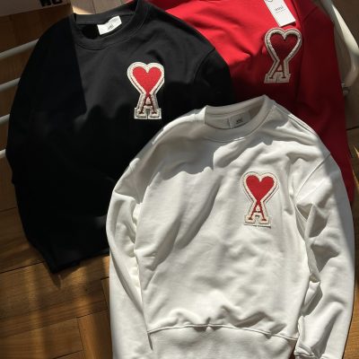 Best Selling Ami Sweatshirts Black Embroidery Luxury